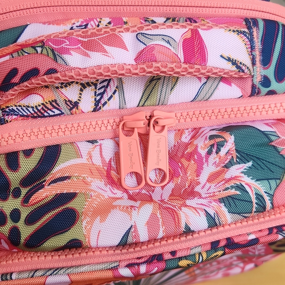 Vera Bradley ReActive XL Backpack in Rain Forest Canopy Coral Print - Picture 12 of 16